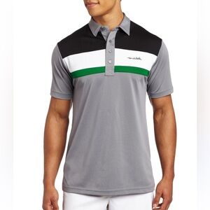 Travis Mathew Men's Gray and Green Polo Shirt